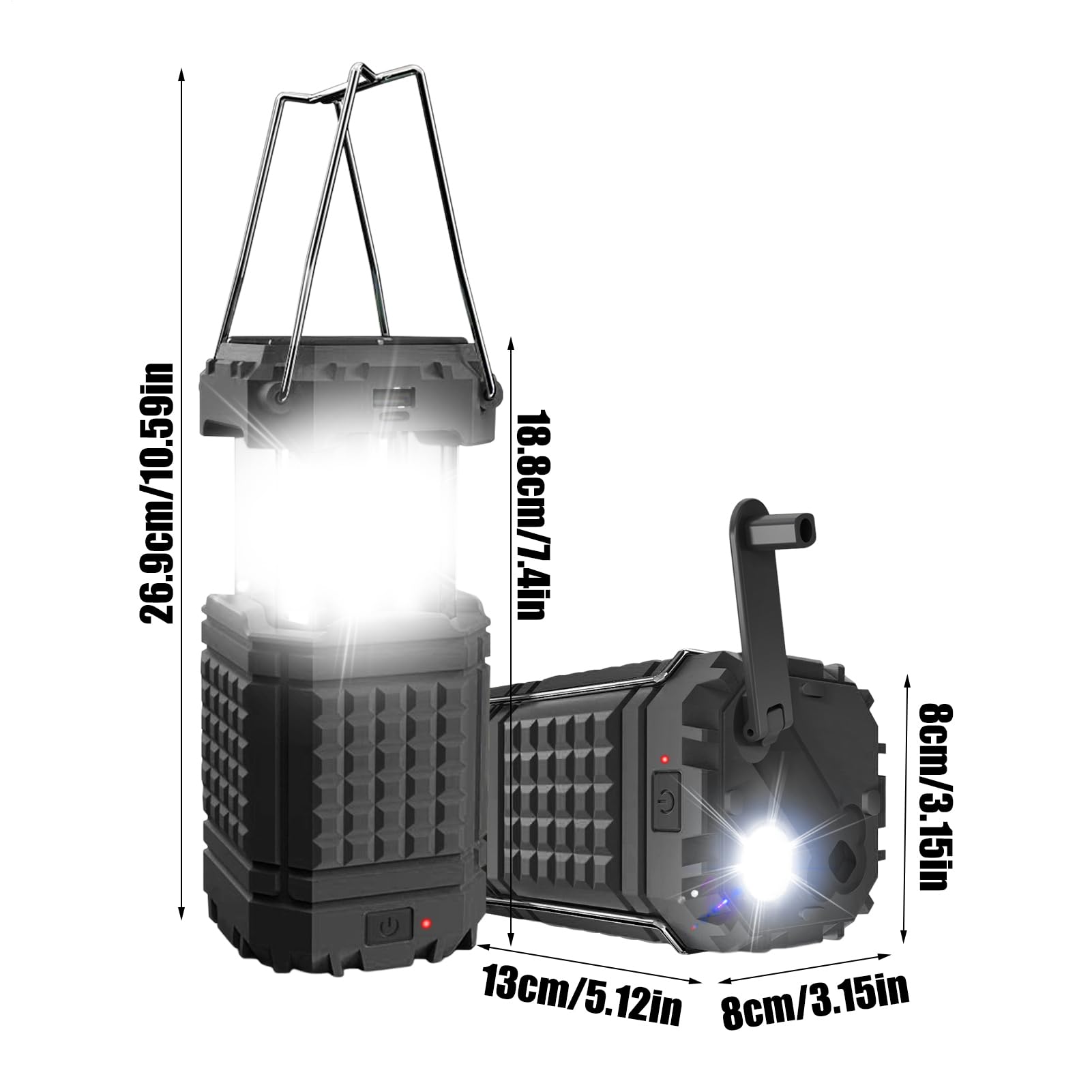 Linterna Solar de Camping Linterna de Camping Plegable y Impermeable | Linterna Solar con Carga USB para Camping, Pesca, Senderismo, Playa, Reparaciones del Coche, Jardín, Patio