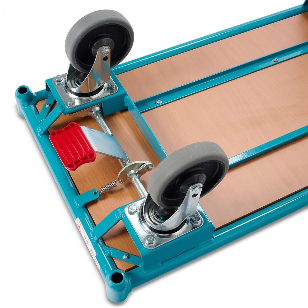 Ameise Magazinwagen | 200 kg Tragkraft | HxBxT 91 x 45 x 95 cm | Ladefläche BxT 45 x 85 cm | 4 TPE-Rollen mit Zentralbremse | stabiles Stahlgestell | stoß- und Kratzfest | bodenschonend