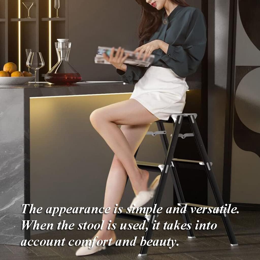 Step Ladder Folding Step Stool Extension Ladder Portable Folding Ladder Telescoping Ladders Home Small Multipurpose Everyday Use Step Ladders Folding Ladder Telescoping Ladder ( Color : White , Size :