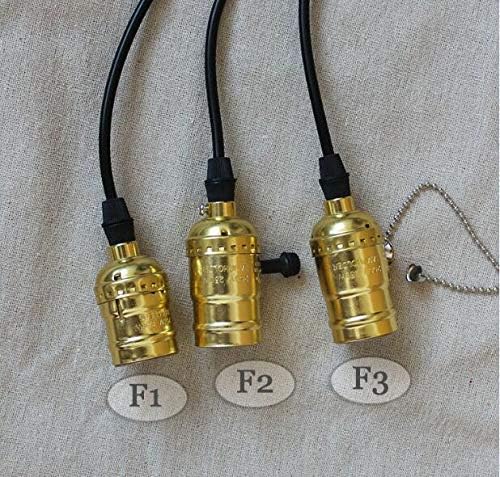 Lamp Bases E27 E26 Screw Lamp Light Bulb Socket Base Holder Plus 120cm Cable For 40W/60W Retro Incandescent Vintage Filament Bulb - (Color: F1 F2; Base Type: E27 Light Socket)