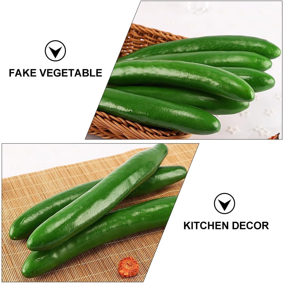 TOYANDONA 10 Pcs Artificial Cucumbers 9.44 Inch Lifelike Simulated Vegetable Models for Home Kitchen Restaurant Decor and Photography Props