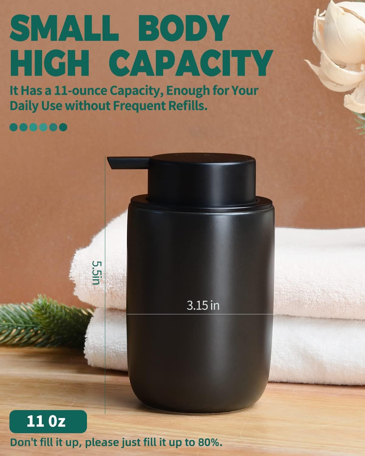 BosilunLife Lotion Pump Dispenser for Kitchen, Bathroom Countertop