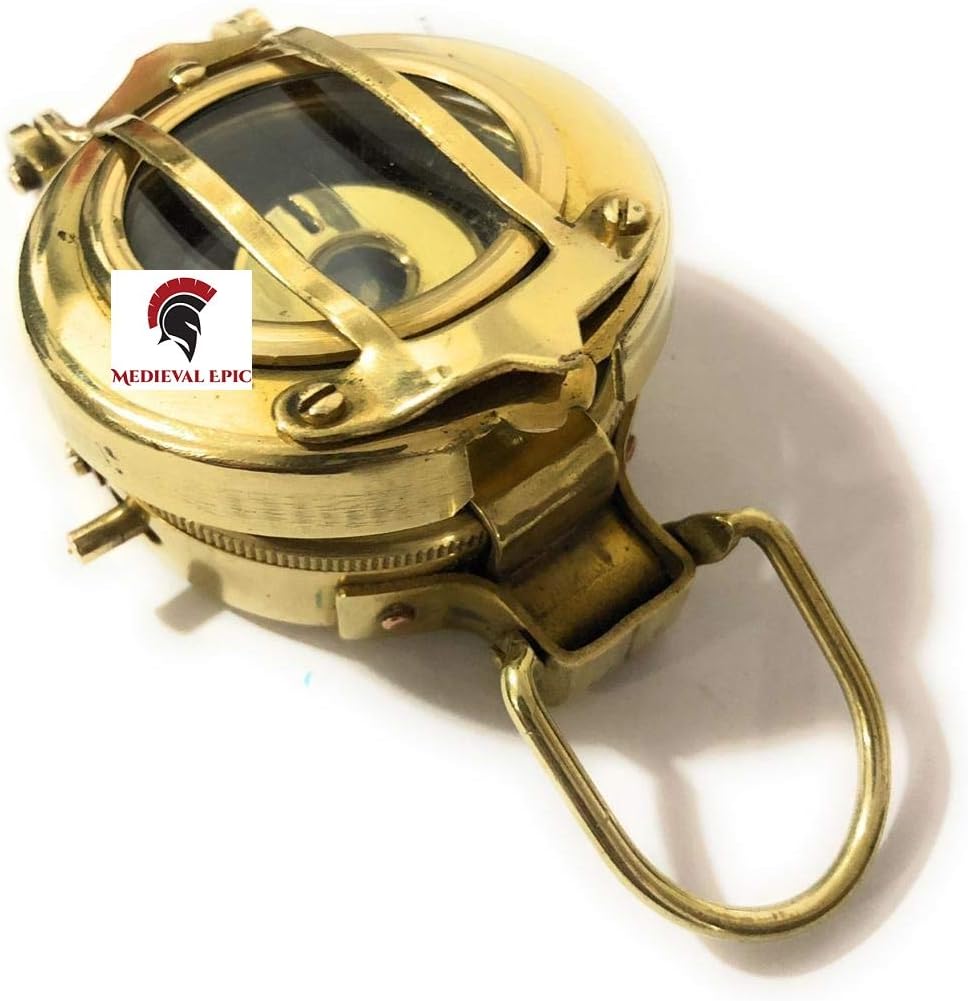 Vintage Military Navigational Marine Brass Compass 2.5 Pocket Antique Device