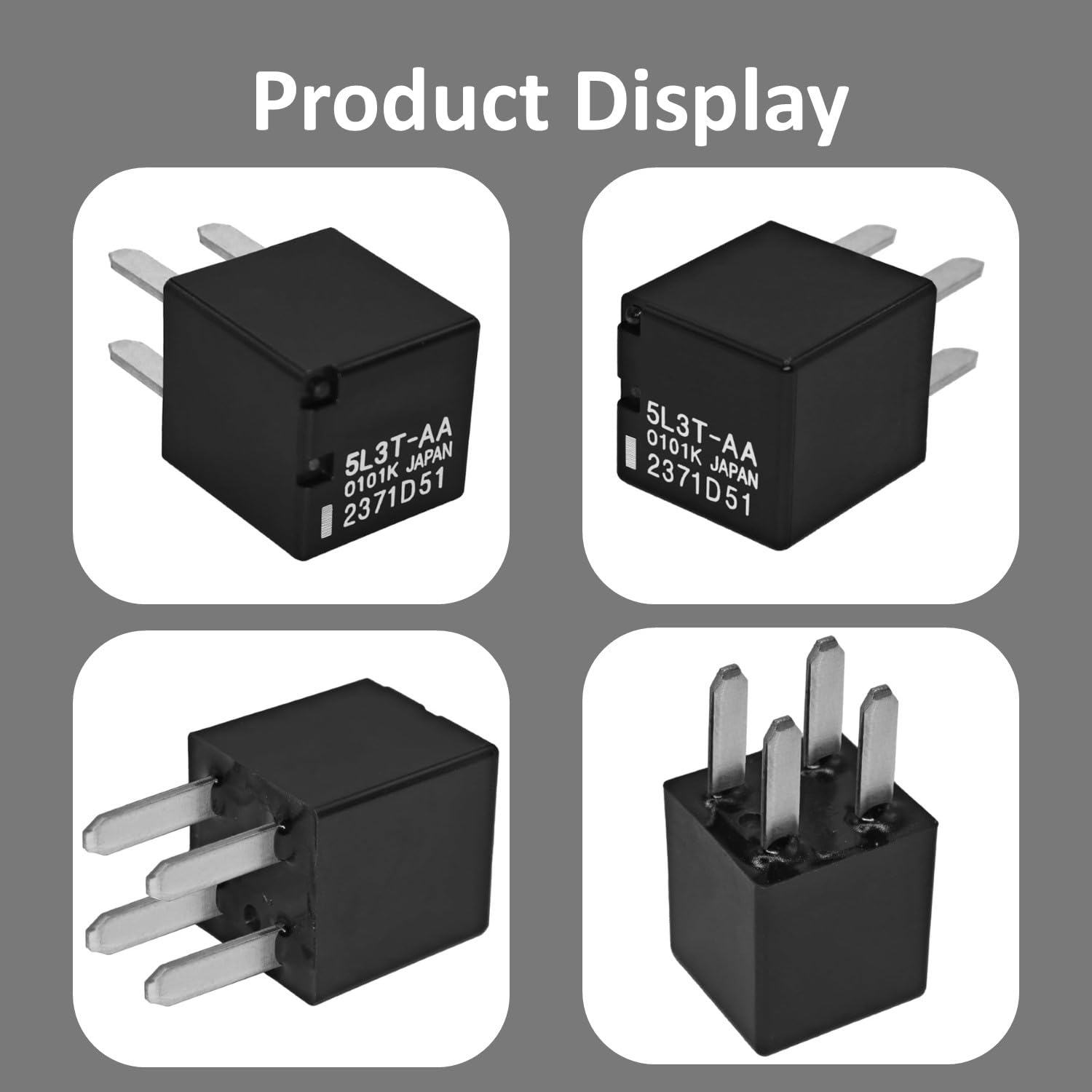 4-Pack 12V 4-Pin High-Performance Relays - Direct Replacement Compatible for Ford, Mercury, and Lincoln Models