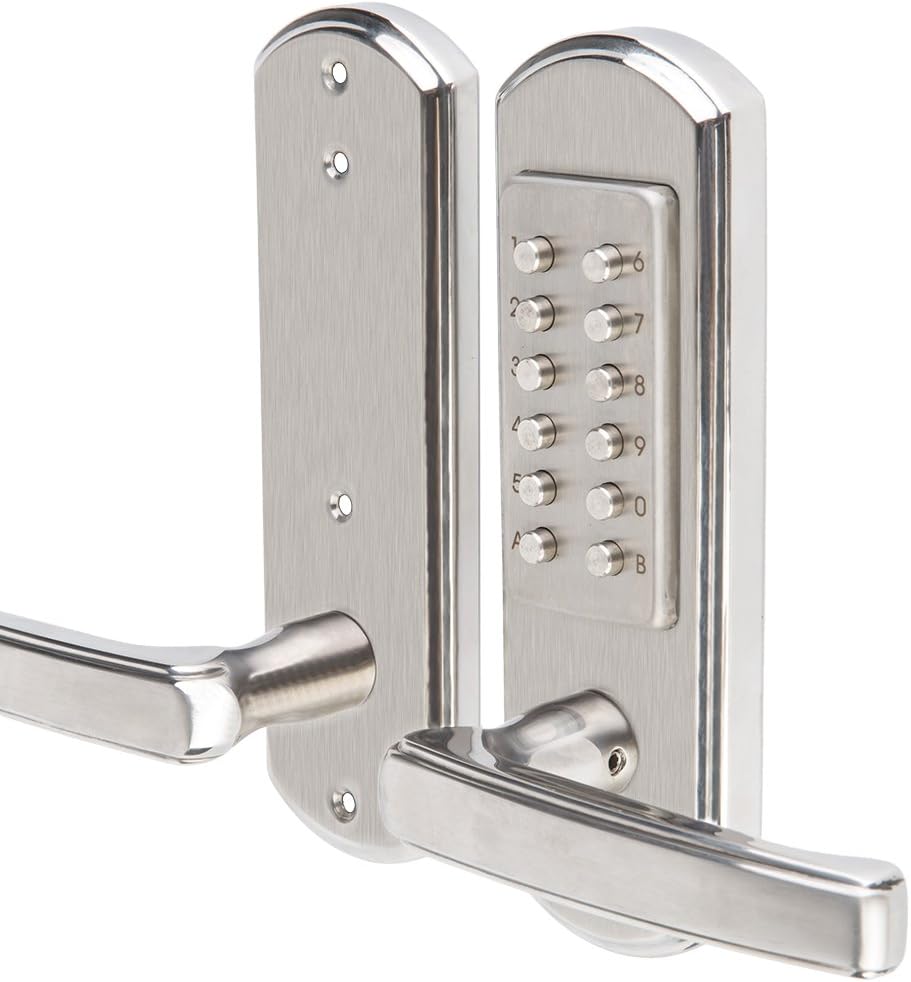 Mechanical Keyless Door Lock Combination Digital Code Keypad Security Entry Stainless Steel 304 Not Deadbolt (Only for The Left Handed Opens Inward) … (Right Handle)