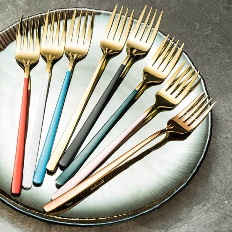 TOMATUS® Stainless Steel Dinner Fork for Home/Kitchen, Mirror Polish, Tablefork, Salad Fork, Dinner Fork Set for Home, Kitchen, Restaurant (Gold_Pink, Pack of 4) 3