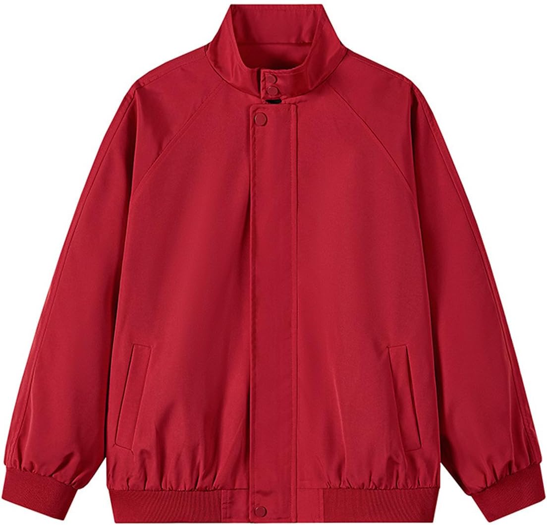 Men's Lightweight Bomber Jacket Casual Stylish Spring Fall Windbreaker Stand Collar Coat With Pockets, M-3XL