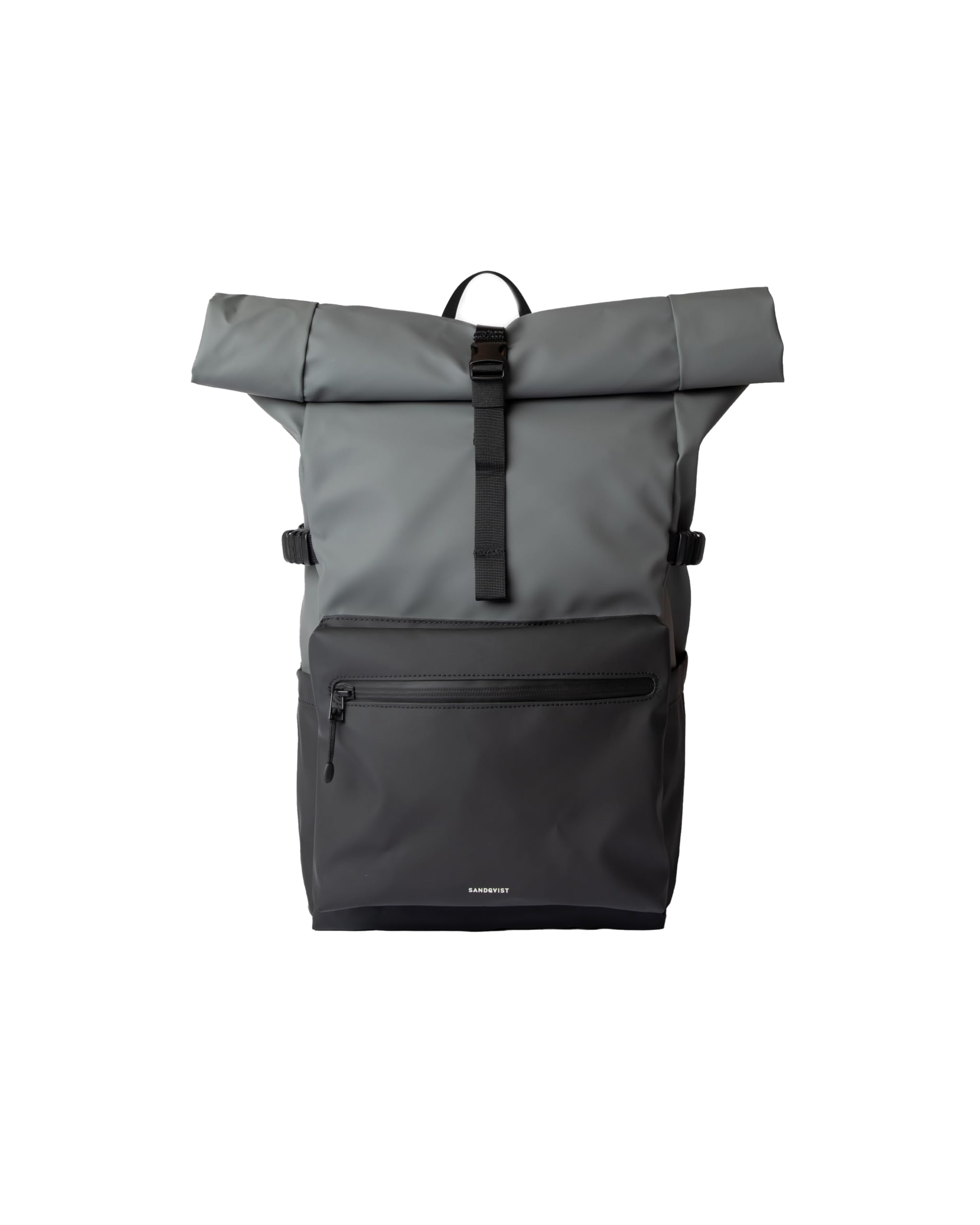Sandqvist Stream Rolltop Backpack 16”, 34L, Black & Grey, Waterproof Laptop Backpack, 16" Laptop Compartment, Recycled Materials