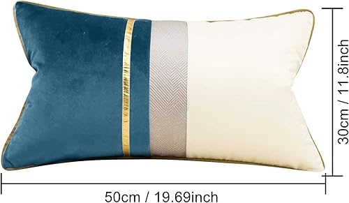 Miniatura 6 de Fundas de almohada de terciopelo decorativas rectangulares, fundas de almohada de terciopelo a rayas de invierno, funda de cojín de terciopelo para