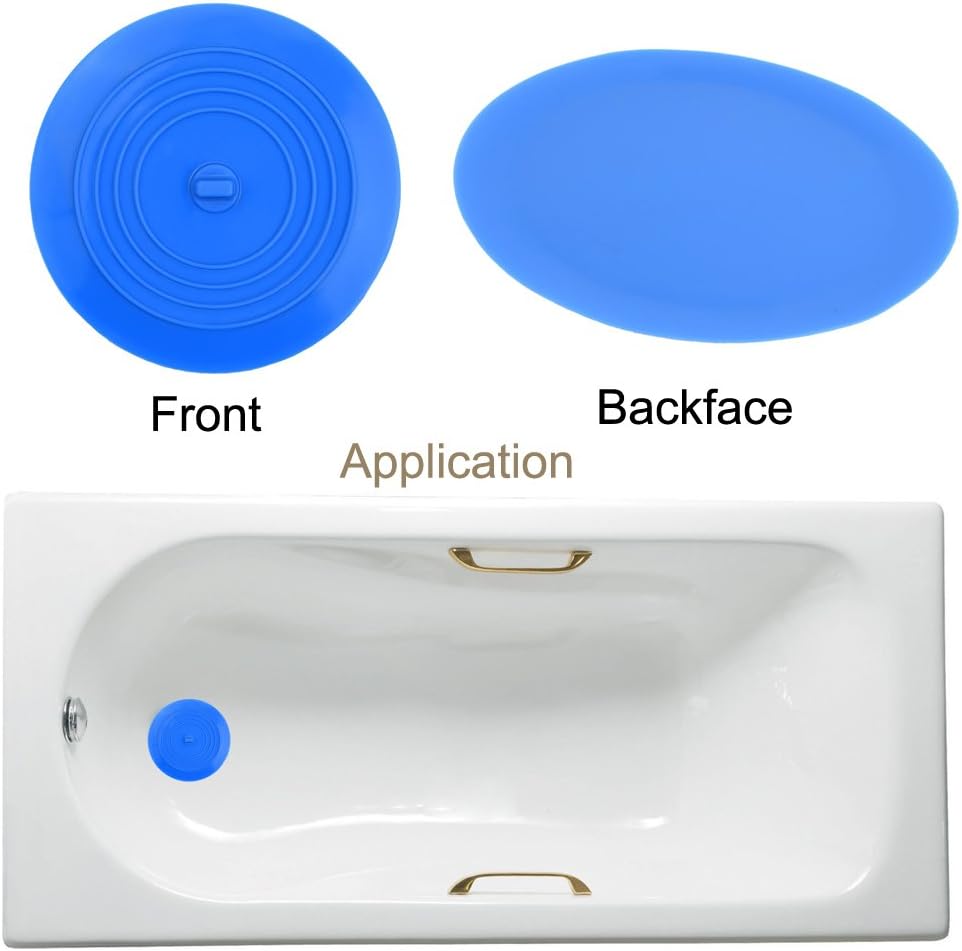 V-TOP Tub Stopper 2 Pack, 6 inches Large Silicone Drain Plug Hair Stopper Flat Suction Cover for Kitchen Bathroom and Laundry : Home & Kitchen