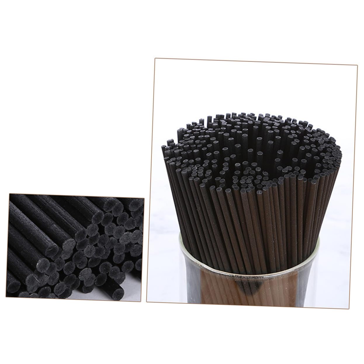 MUSISALY 80pcs Black Fiber Diffuser Sticks Premium Polyester Replacement Rods for Home Fragrance for Diffusion Bathroom Living Space