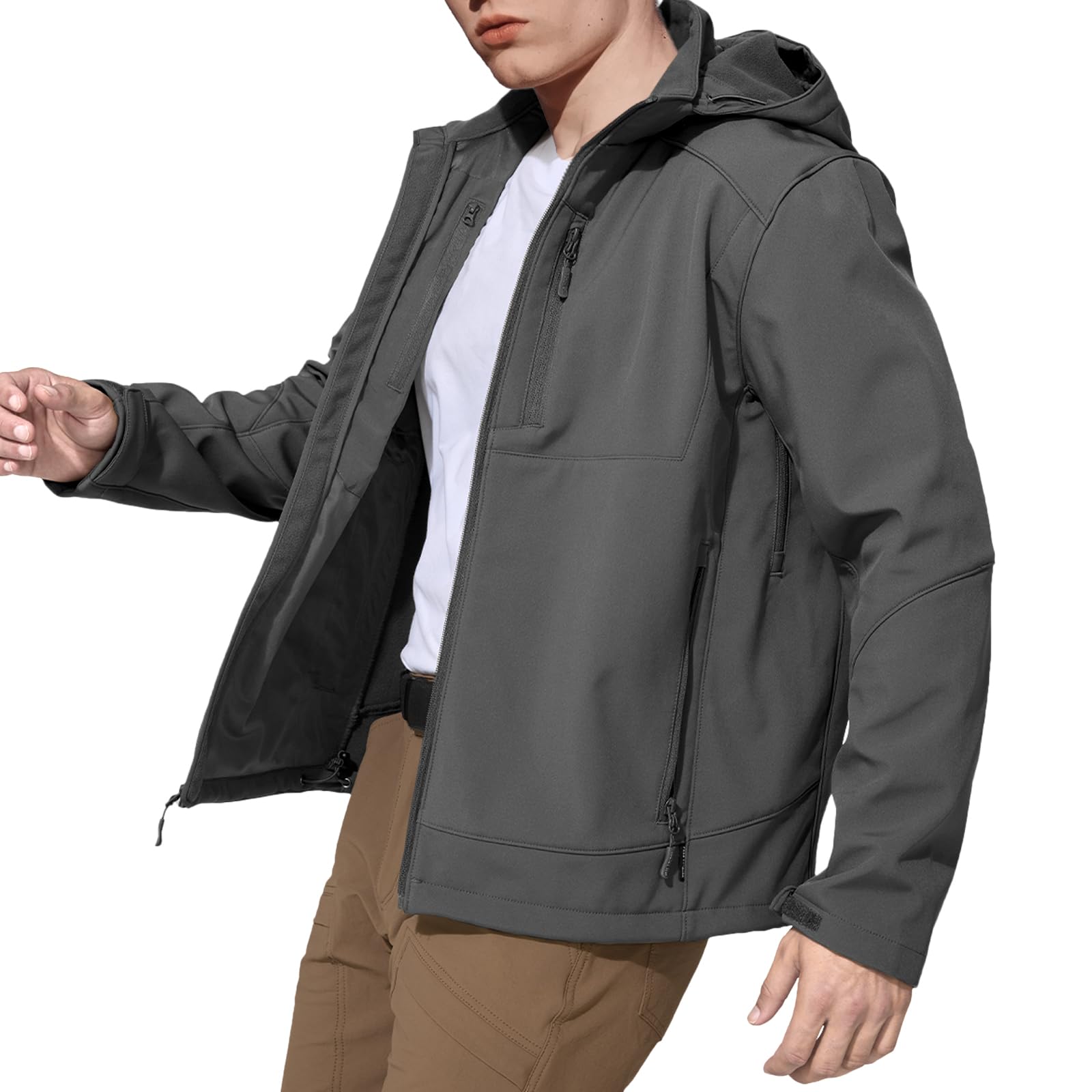 Men's Military Tactical SoftShell Jacket Fleece Lined