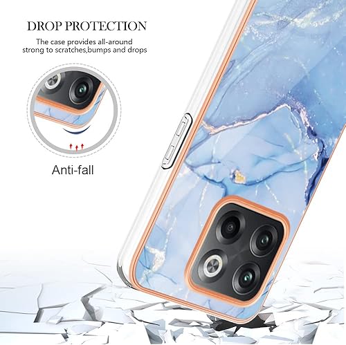 Miniatura 5 de Dinglijia Funda para OnePlus 10T 5G, OnePlus ACE Pro, TPU suave + patrón de mármol IMD diseño delgado mejorado para cámara y protección de pantalla