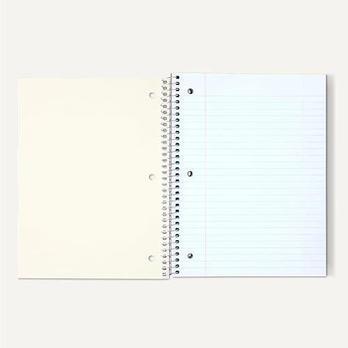 Miniatura 4 de Tienda Basics Cuaderno de espiral con rayas universitarias, 3 materias con divisor de bolsillo, 150 hojas, 7-12 x 10-12 pulgadas, paquete de 3