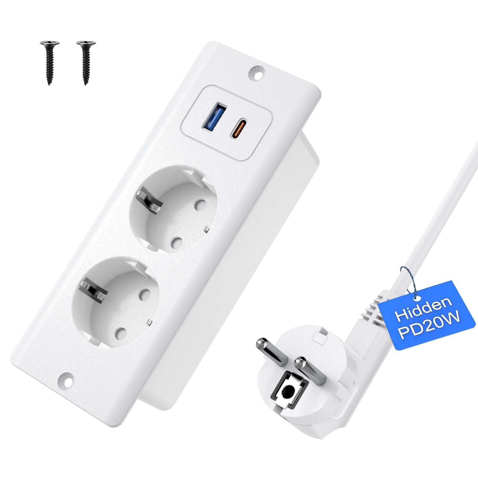 6 prese USB-A da incasso, presa micro USB-A a 4 poli