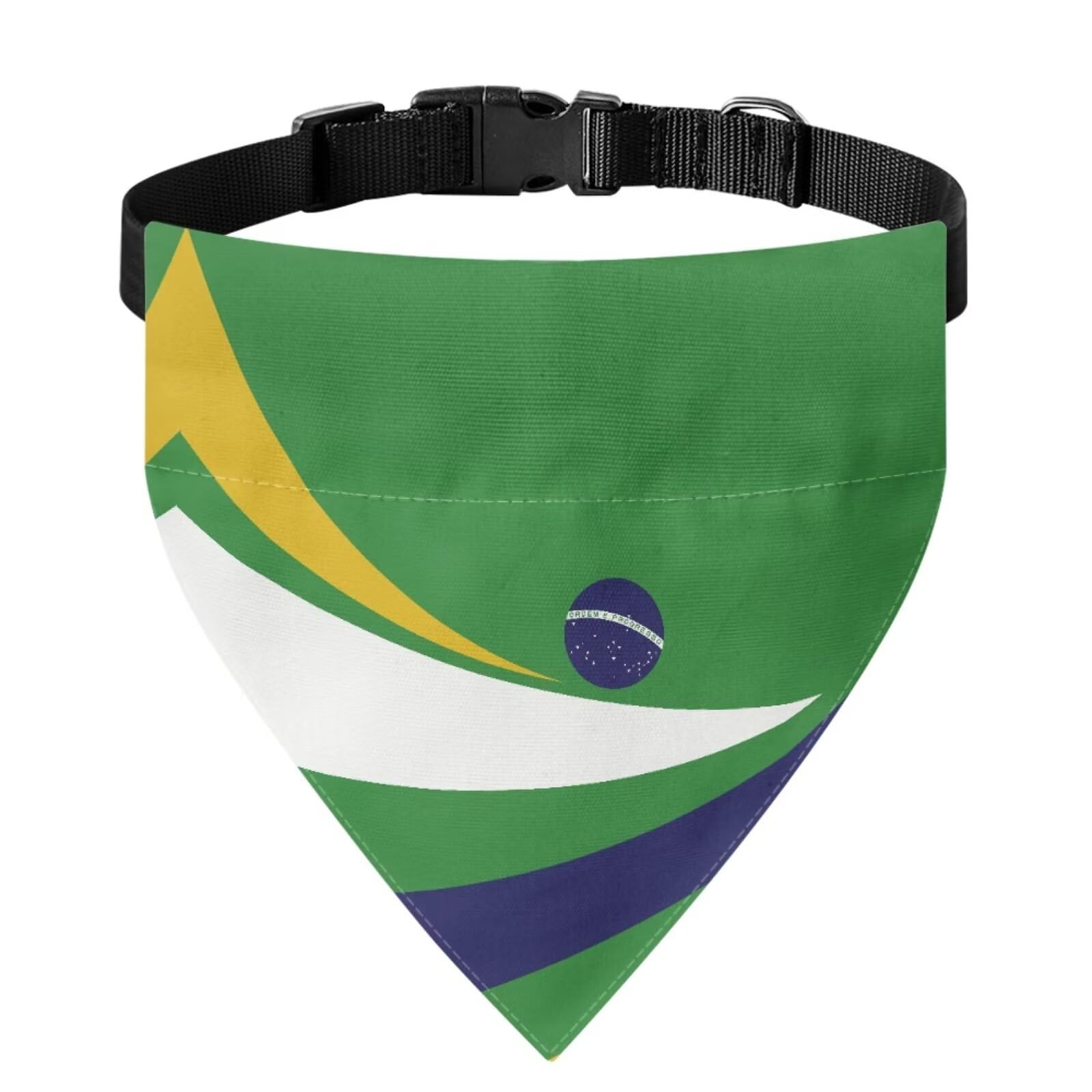 Howilath Dog Bandana Novelty Brazil Flag Print Fabric Pet Scarf Medium Sizes Adjustable Pet Neckerchief Dog Bibs for Birthday Costume Accessories -M
