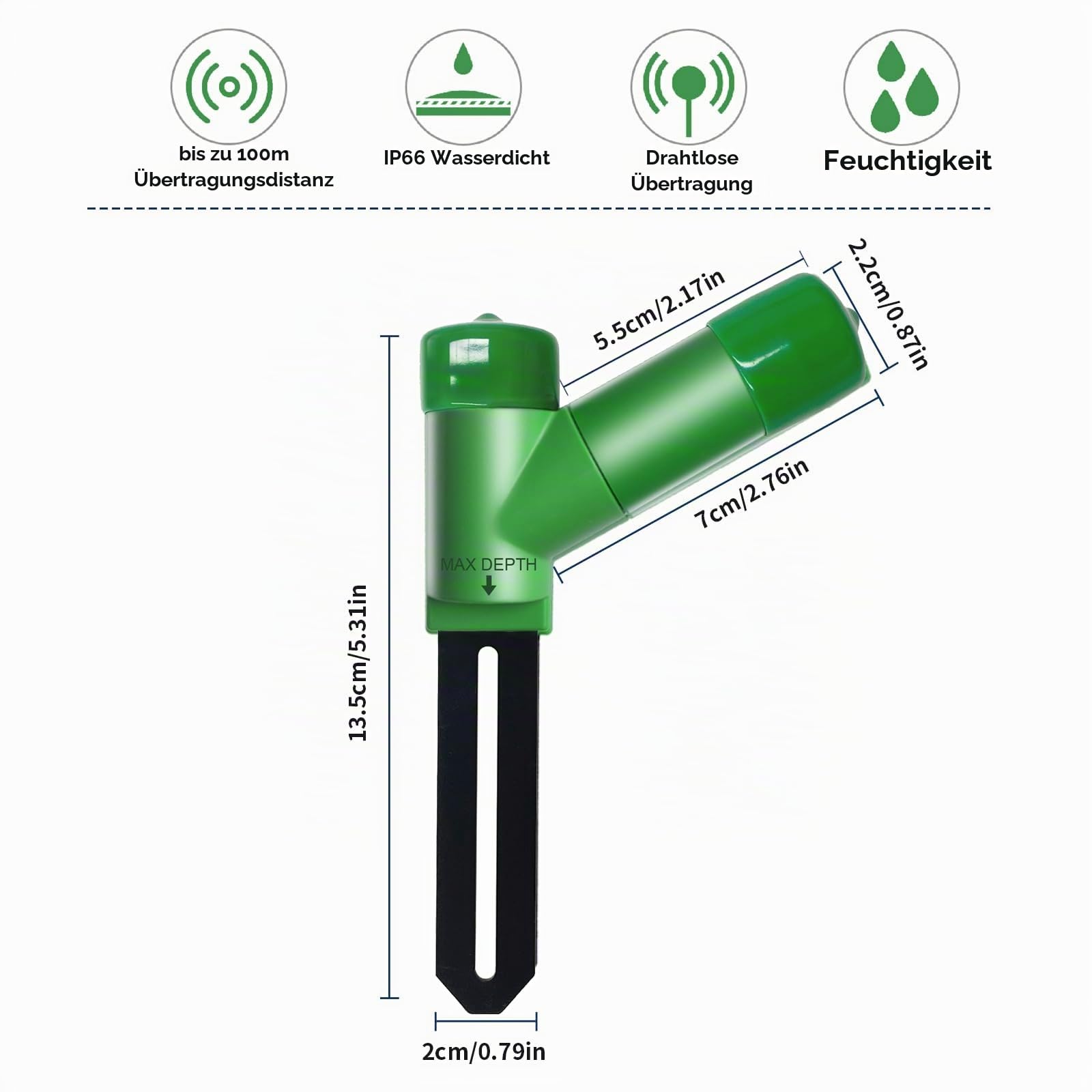 ECOWITT GW3005 Bodenfeuchtesensor Bodenfeuchte Tester WH51 + Wi-Fi/Kabel Gateway GW3000 Eingebauter 3 in 1 Indoor Barometer/Thermometer/Hygrometer Sensoren, Haus Garten Wetter Assistent