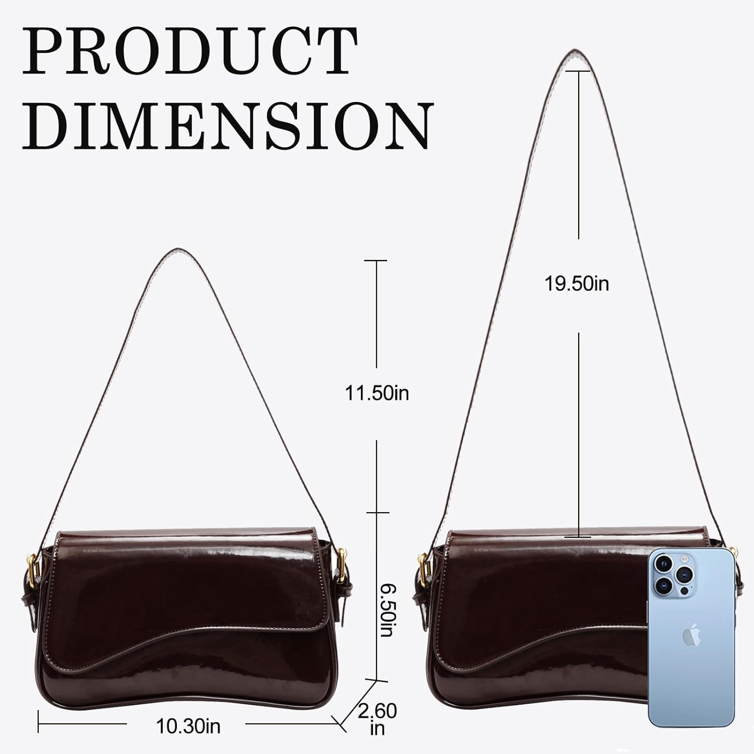 Small Shoulder Bag for women,Crossbody Purses,Leather Tote Handbag Clutch Hobo Purse,with Zipper Closure for Women - Image 3