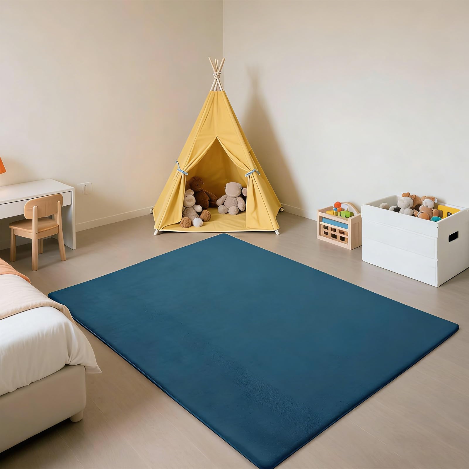 Krabbelmatte Baby Faltbar Spielmatte Kinder Spieldecke 3cm 120 x 120 cm Himmelblau Krabbeldecke Für Baby, Schaumstoffmatte Kinderteppich, Babymatte Kindermatte, krabbeldecke für Baby