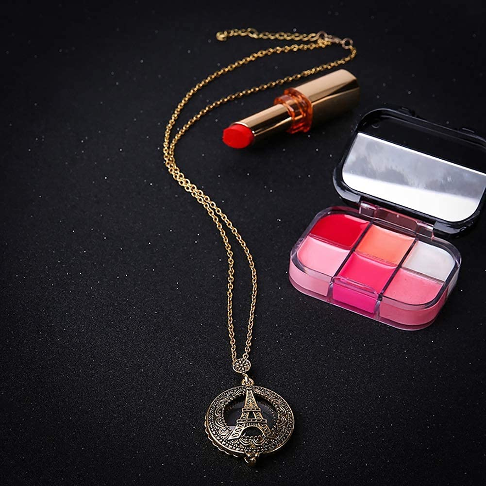 MRKU Collana con Lente d'Ingrandimento Ciondolo con Lente d'Ingrandimento Lenti d'Ingrandimento Ciondolo con Lente d'Ingrandimento con Decorazione a Torre Lente d'Ingrandimento da Leggere per Leggere