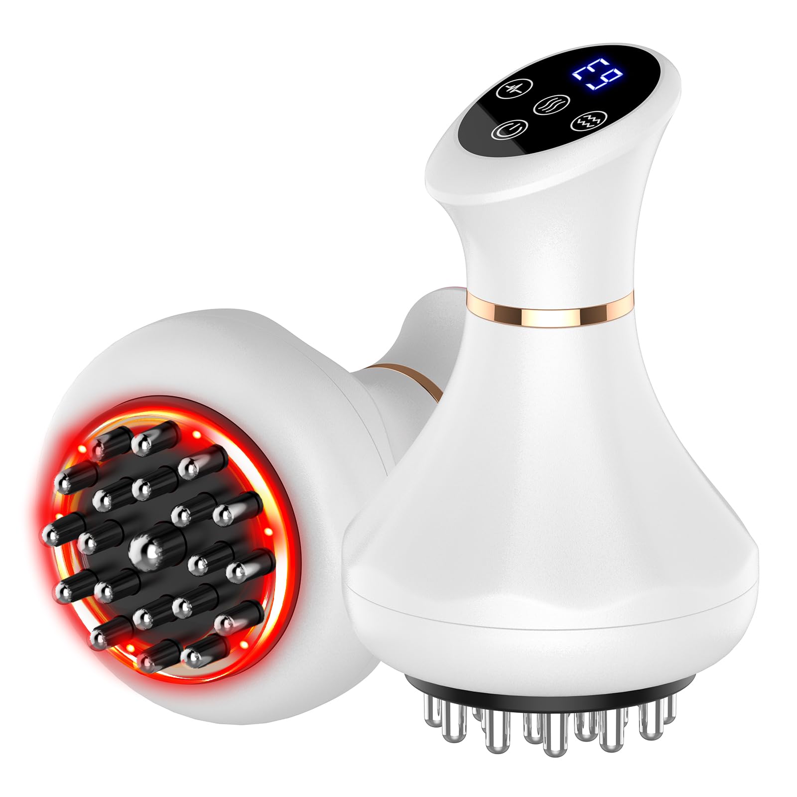 Lymphatic Drainage Massager, Anti-Cellulite Massager For Body Cellulite and Thigh & Belly Stretch Marks Reduction, Handheld Massage tools for lymphedema & lipedema, Sciatica Nerve pain relief Devices