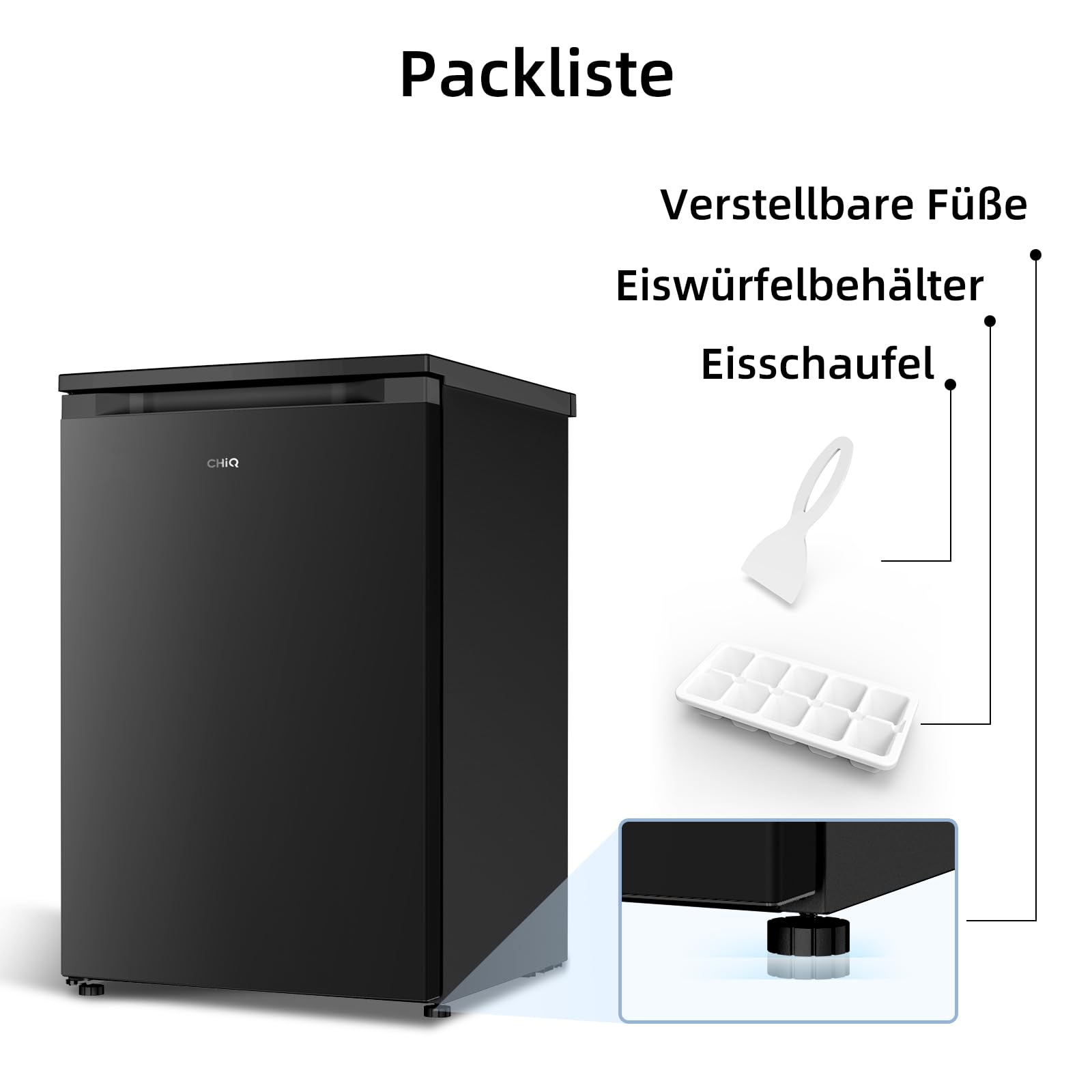 CHiQ CSD95BC Gefrierschrank 85L 4 Sterne Schnellgefrieren -24°C EEK C 103kWh/Jahr 39dB