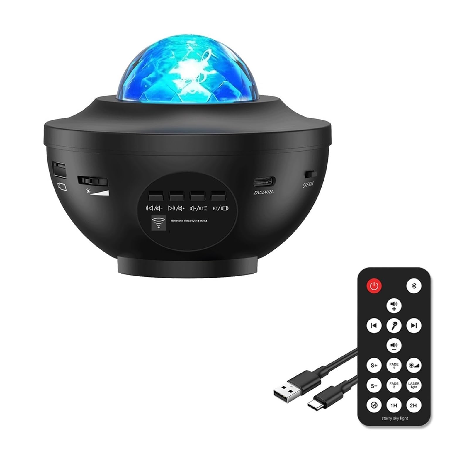 YFDGD Starry Projector Galaxy Night Light with Ocean Wave Music Speaker Sky Light Projector for Bedroom Decoration Birthday Gift Party Clear Imaging(Small Style)