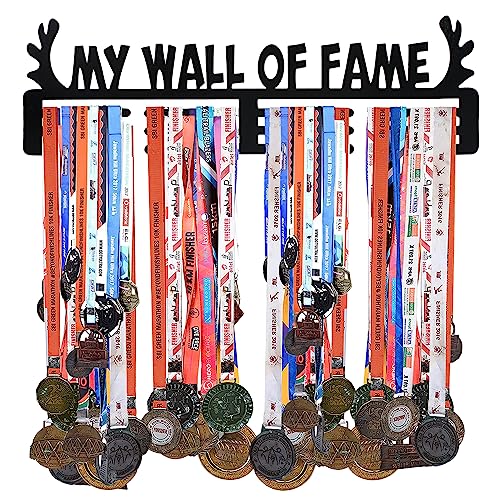 Image of Sehaz Artworks Alloy Steel Medal Holder for Wall | Medal Hangers for Wall | Medal Display Case | Wall Mount Medal Frame Holds Upto 24-30 Medals Black