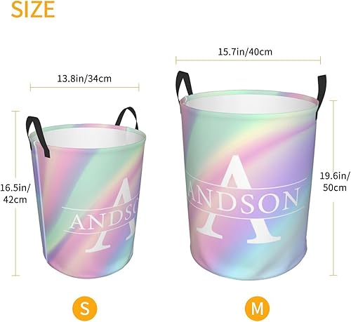 Miniatura 4 de Cesta de lavandería personalizada con nombre, cesta de lavandería personalizada para niños y adultos, cesta de almacenamiento personalizada con asa
