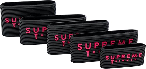 Supreme Trimmer - Pinzas de peluquero profesionales (5 piezas) bandas antideslizantes SGR50 para cortadora de pelo, agarre de peluquero