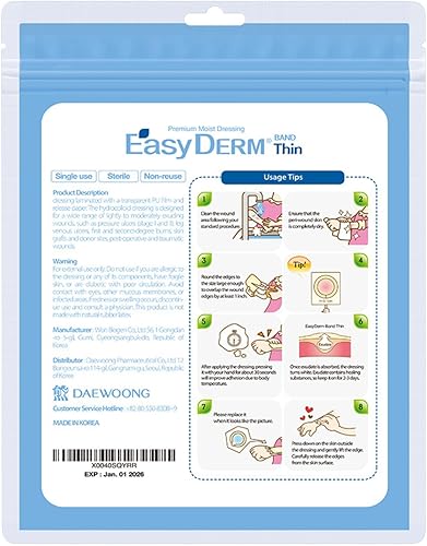 Miniatura 8 de Easyderm Apósito Hidrocoloide Delgado para Heridas Grandes 4"x4" Paquete de 2 (4 Apósitos) Impermeable, Sin Látex, Altamente Absorbente para