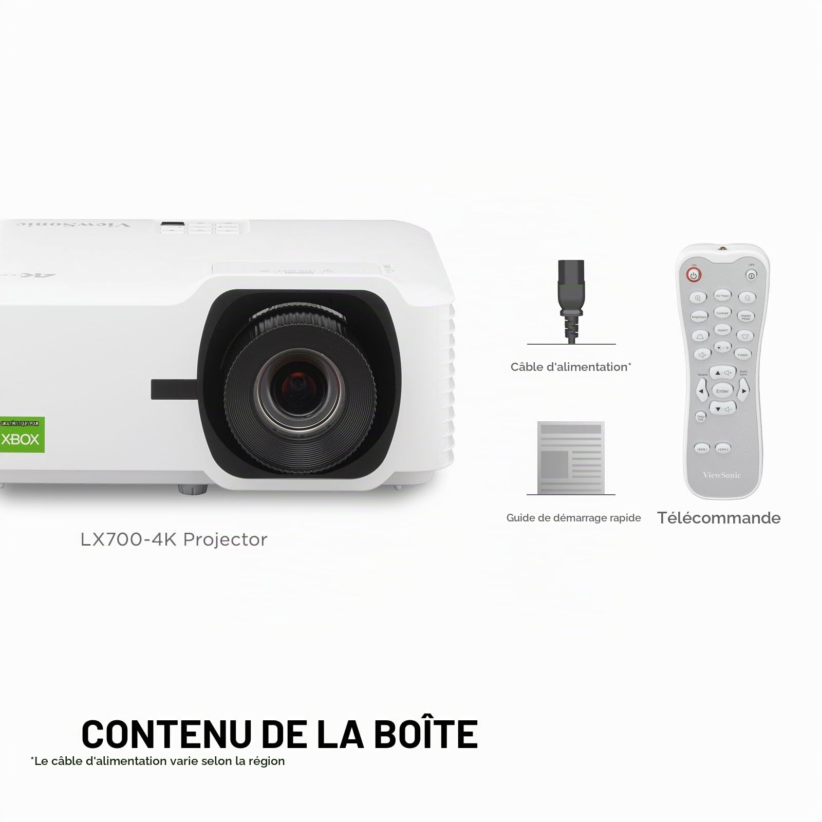 ViewSonic LX700-4K UHD 4K Projecteur Laser pour Jeux et Home Cinéma, 3500 ANSI Lumens, 240 Hz, Entrée Ultra-Rapide 4.2 ms, Écran 300 Pouces, HDR, Contraste 3000000:1