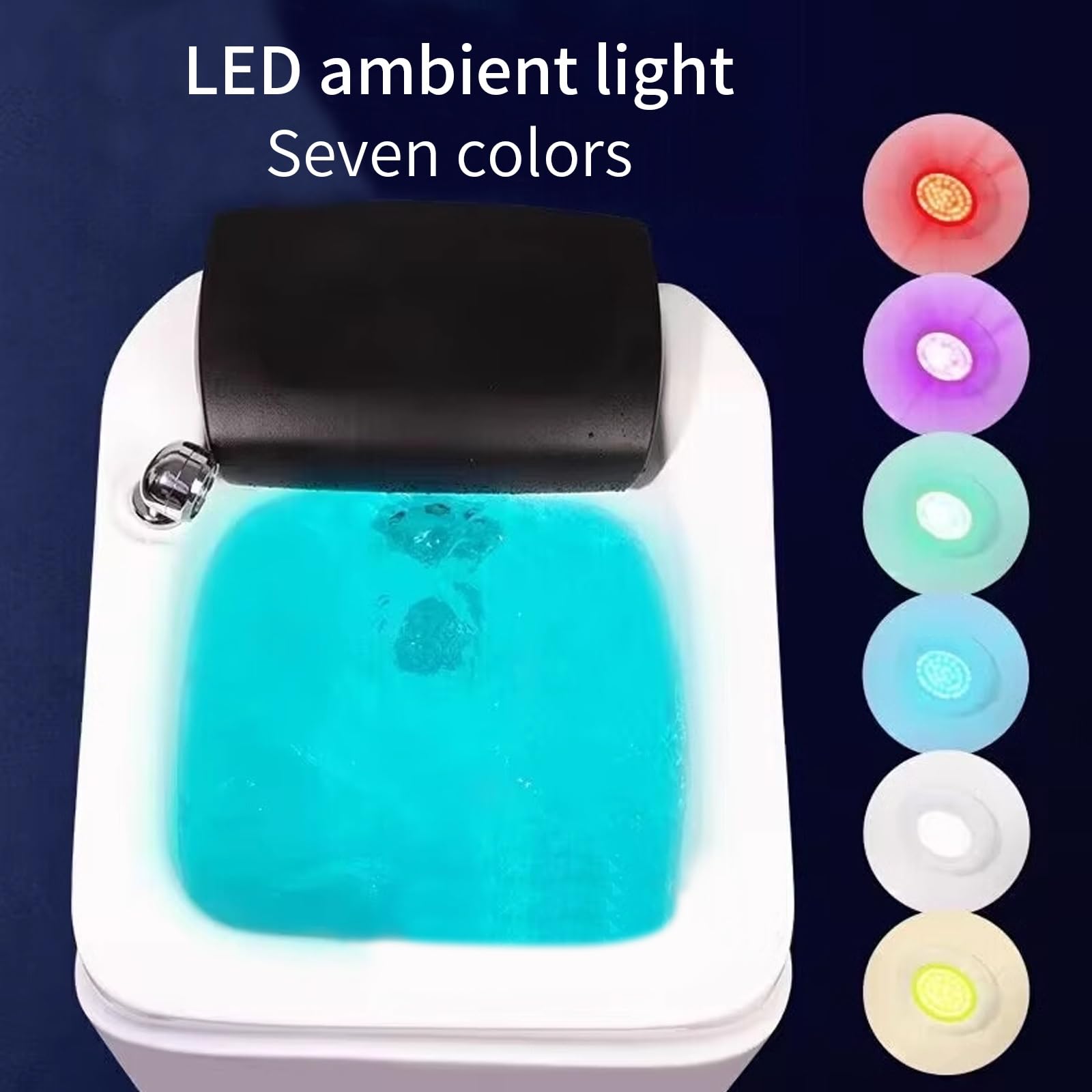 Pediluvio Acrilico ，Ciotola per Pedicure，Vasca Pediluvio Idromassaggio，con Illuminazione Colorata, Surf, Pediluvio con Punti di Agopressione e Controllo della Temperatura(45 * 34(18 * 13))