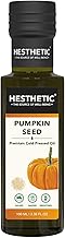HESTHETIC Premium Edible Cold Pressed Pumpkin Seed Oil, 100ML,100% Pure and Natural Food Grade Virgin Oil, Rich in Healthy Fats, Omega-3, Antioxidants, Ideal for Cooking, Frying, and Salad Dressings, Glass Bottle
