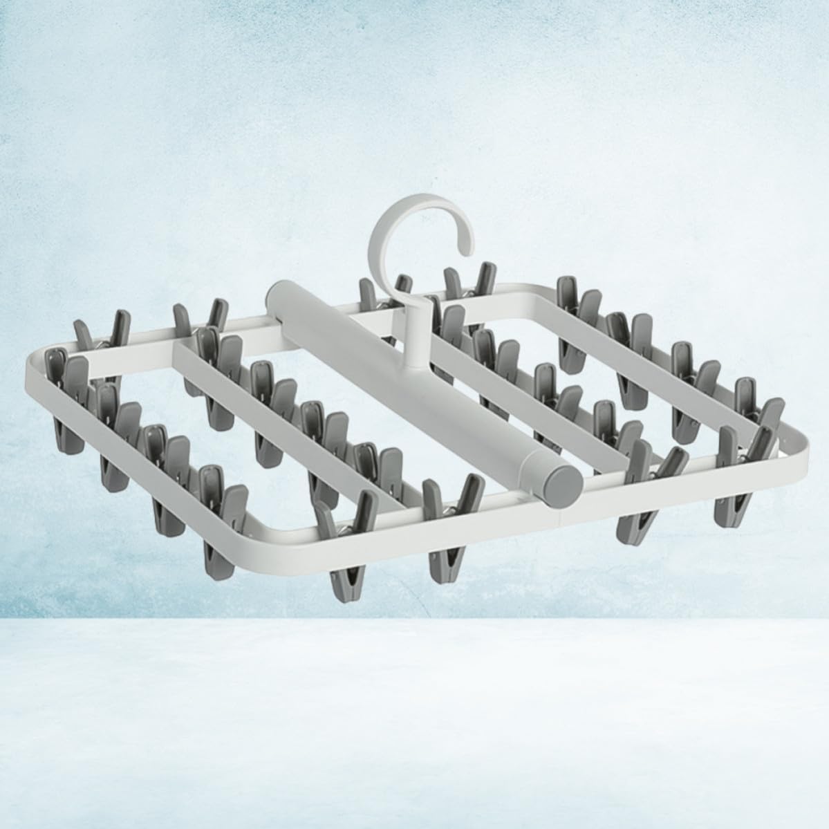 Plastic Clothes Hanger Windproof Foldable Sock Rack Laundry Drying Rack