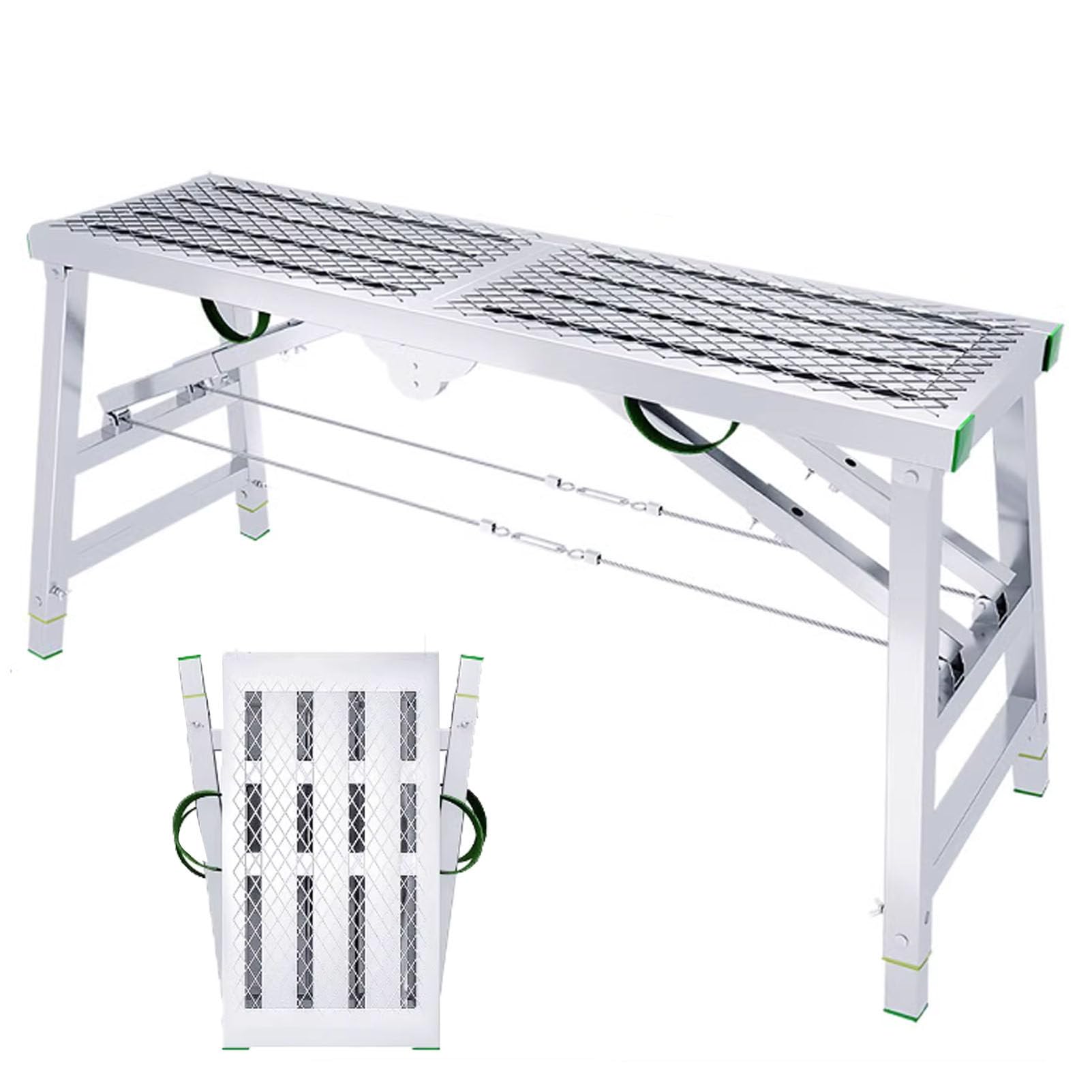 WQPMNYG Folding Scaffolding Adjustable Height Work Platform Scaffold Tower 400kg Load Capacity for RV Cleaning Painting Walls Drywall Decorating