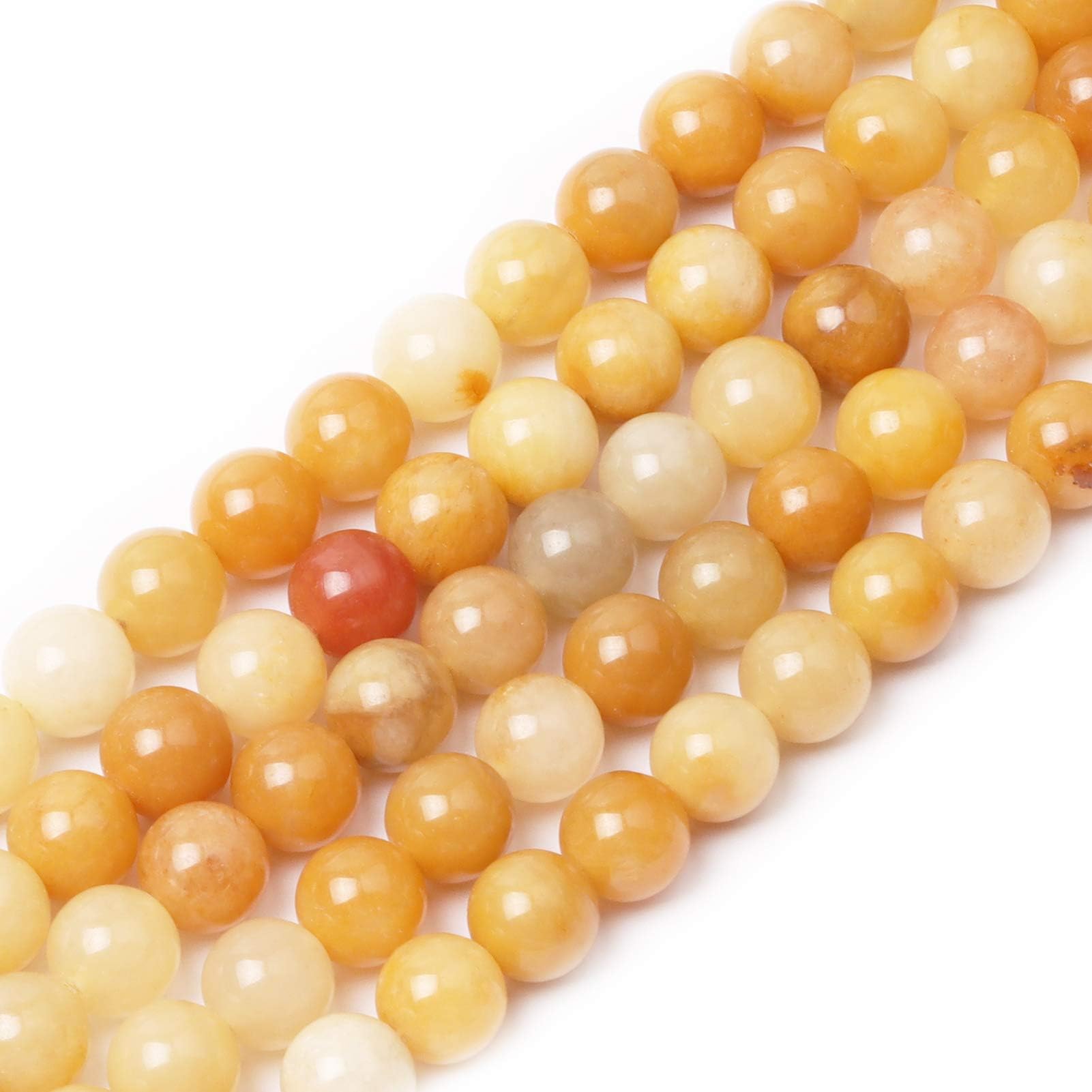 Beads for Jewelry Making, FEEIN 45PCS Natural Stone Grade AAA Amazonite 8mm & 6mm Round Loose Beads, Energy Stone Healing Power Smooth Genuine Real Stone Beads for Bracelet Making