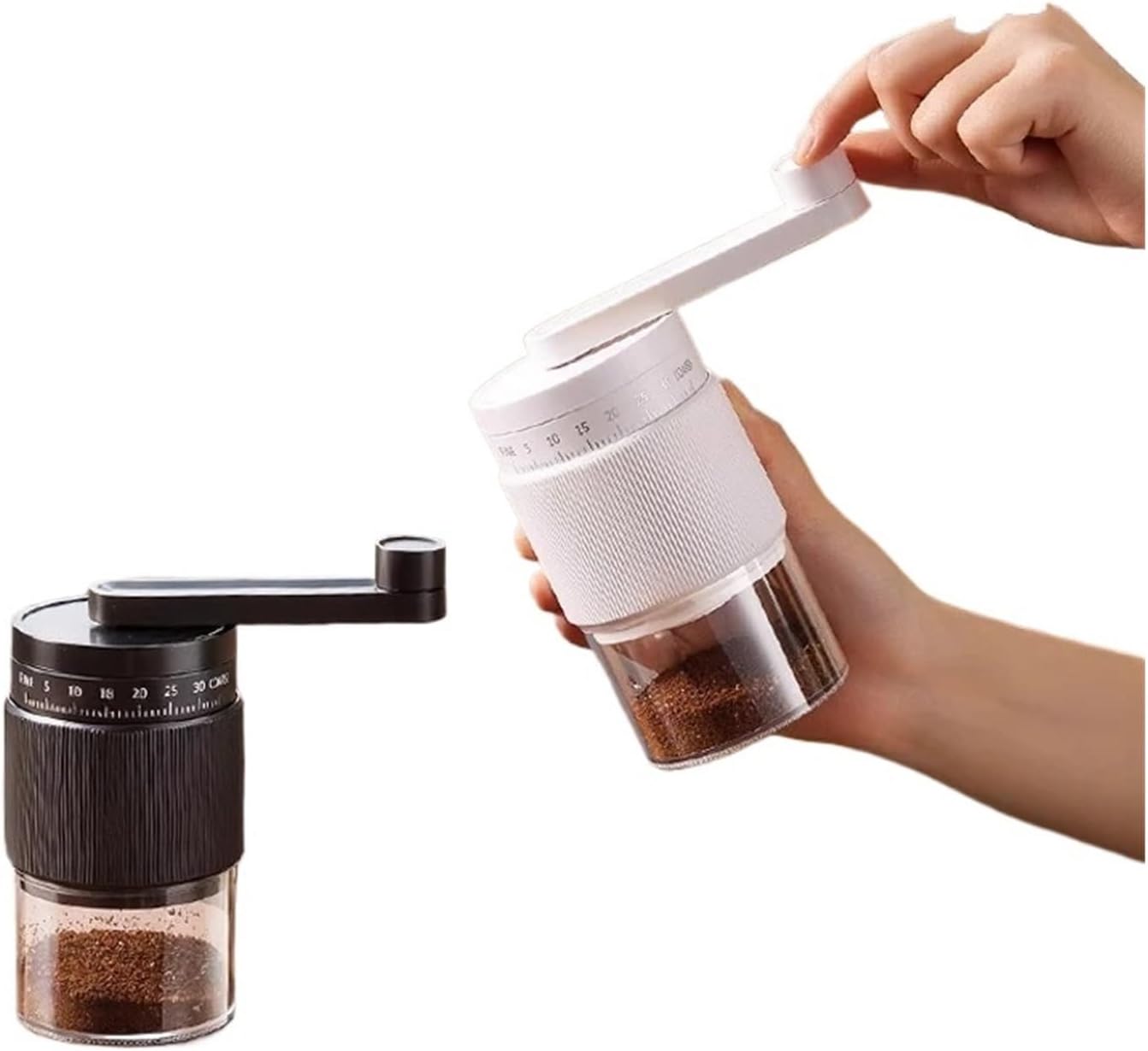 Manual Coffee Grinder External 35-Gears Adjustable Bean Mill Ceramic Grinding Core Maker For Home(White)