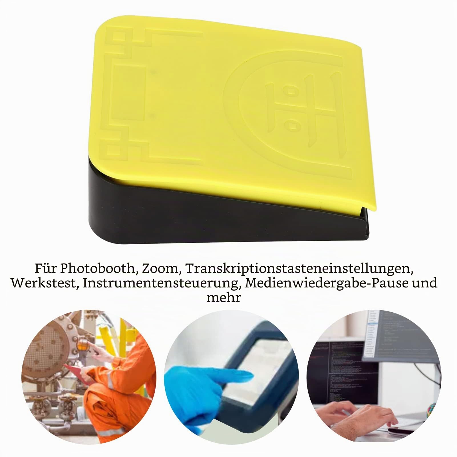 Annadue Einzelnes Fußschalterpedal, Kabelloser 2.4G/Bluetooth/kabelgebundener USB Fußschalter Programmierbare Computertastatur,Hochempfindliches Fußschalterpedal für PC, Laptop