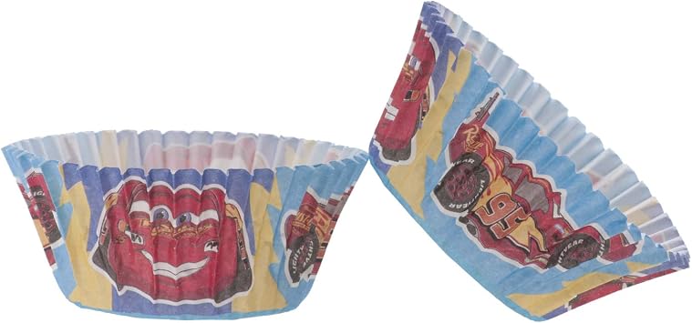Dekora - Lightning Mcqueen Cars Cupcake Cases, Disney Cars Cupcake Cases - 25 Units, Red Color