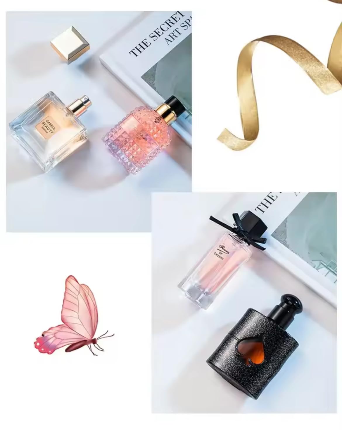 Confezione regalo 4 profumi da donna – 105 ml – Fragranza floreale, fruttata ed elegante, lunga tenuta, idea regalo di lusso per compleanno, Natale o San Valentino