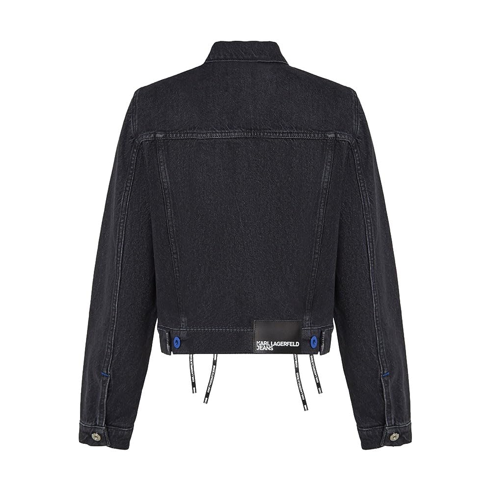 KARL LAGERFELD JEANS, Donna, Giacca In Denim Con Cravatta In Pizzo, Vestibilità Regolare