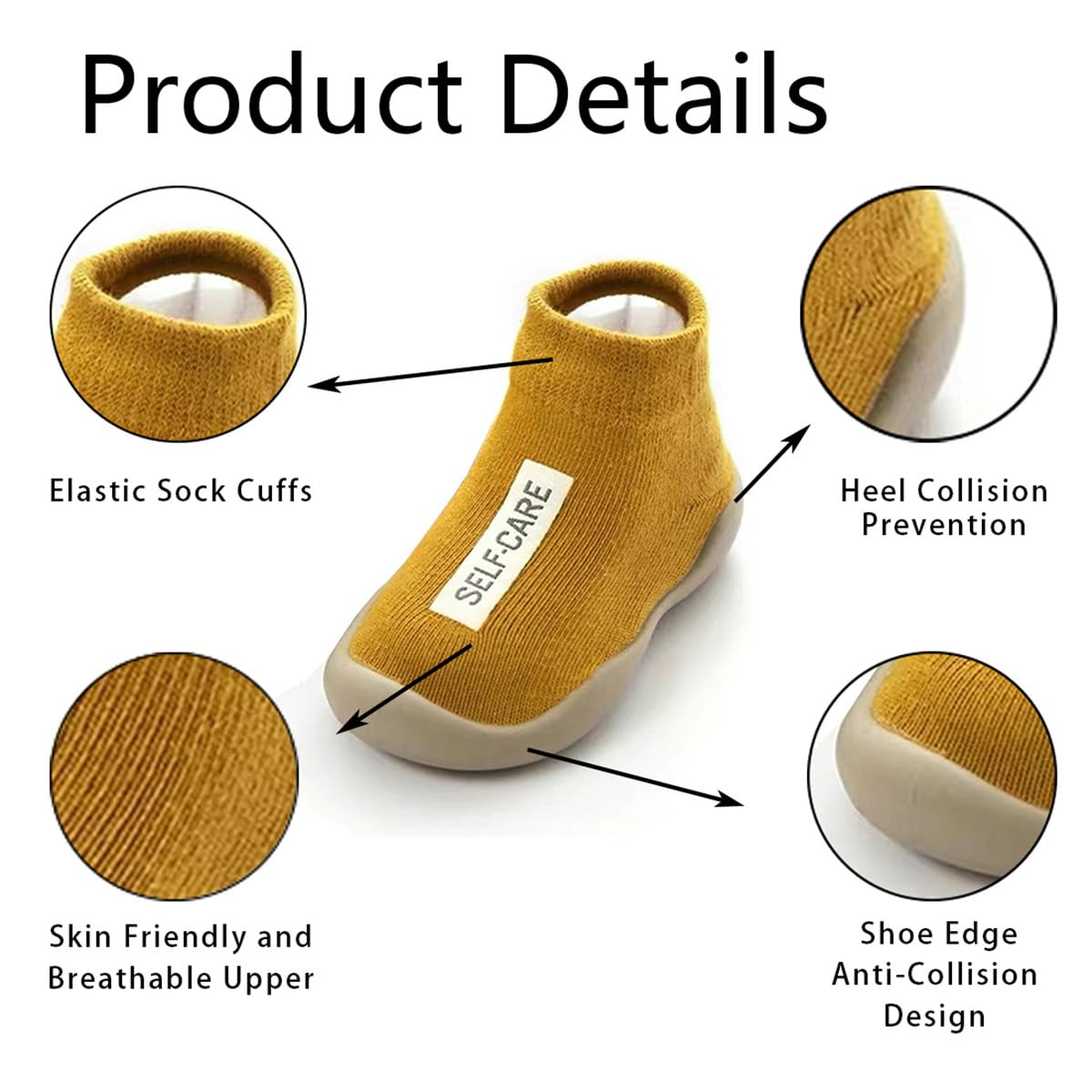 Kqwfsiu Baby Sock Shoes Boys Girls First Walking Shoes Non Slip Lightweight Toddler Infant Grey