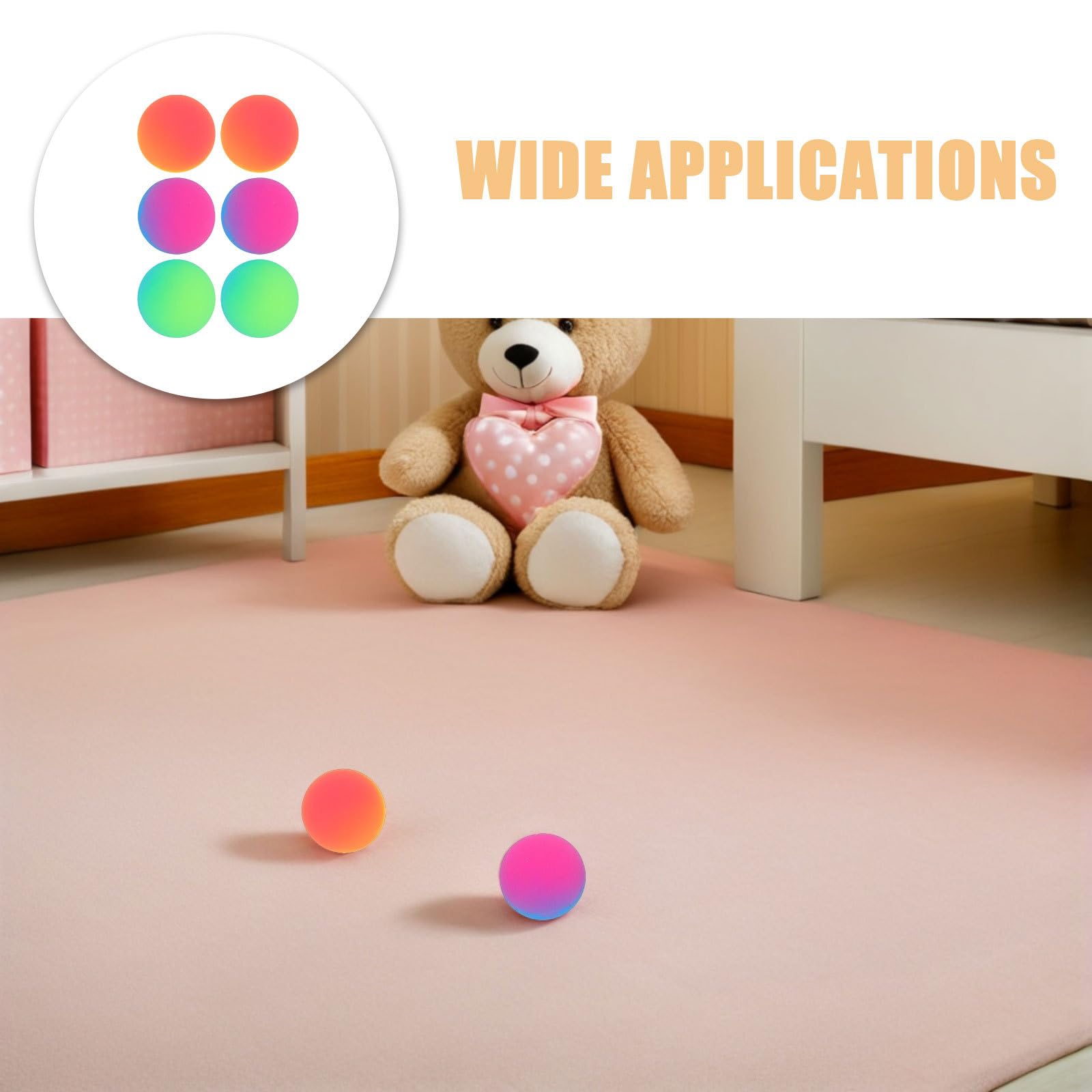 Gatuida Palline Rimbalzanti Bicolore 45 Mm Set 18 Unitá per Bambini Superficie Satinata per Feste e Bomboniere Elastiche e Resistenti Colore Casuale