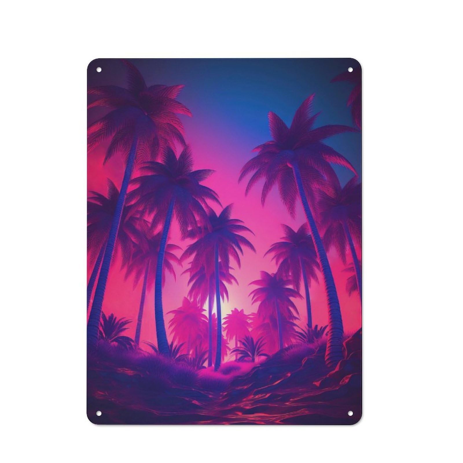 Junmoney Tropical Retro Dreamscape Retro-Style Metal Wall Sign 40X30cm For Pub Or Café, A New Home Present For Hospitality Wall Decor Collectors