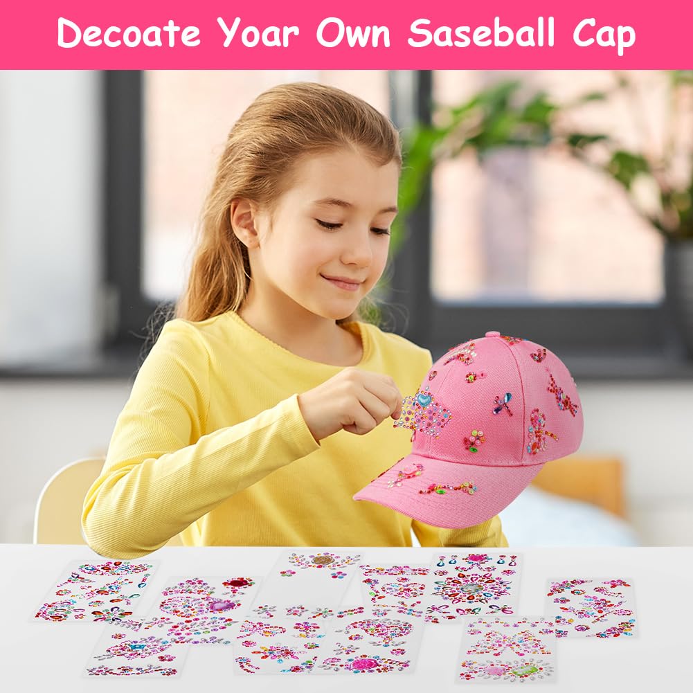 Gorra de Béisbol DIY con Pegatinas de Brillante Diamantes para Niñas