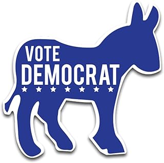 Vote Democrat Donkey Shaped Yard Sign, 22 inch x 22 inch with Stakes
