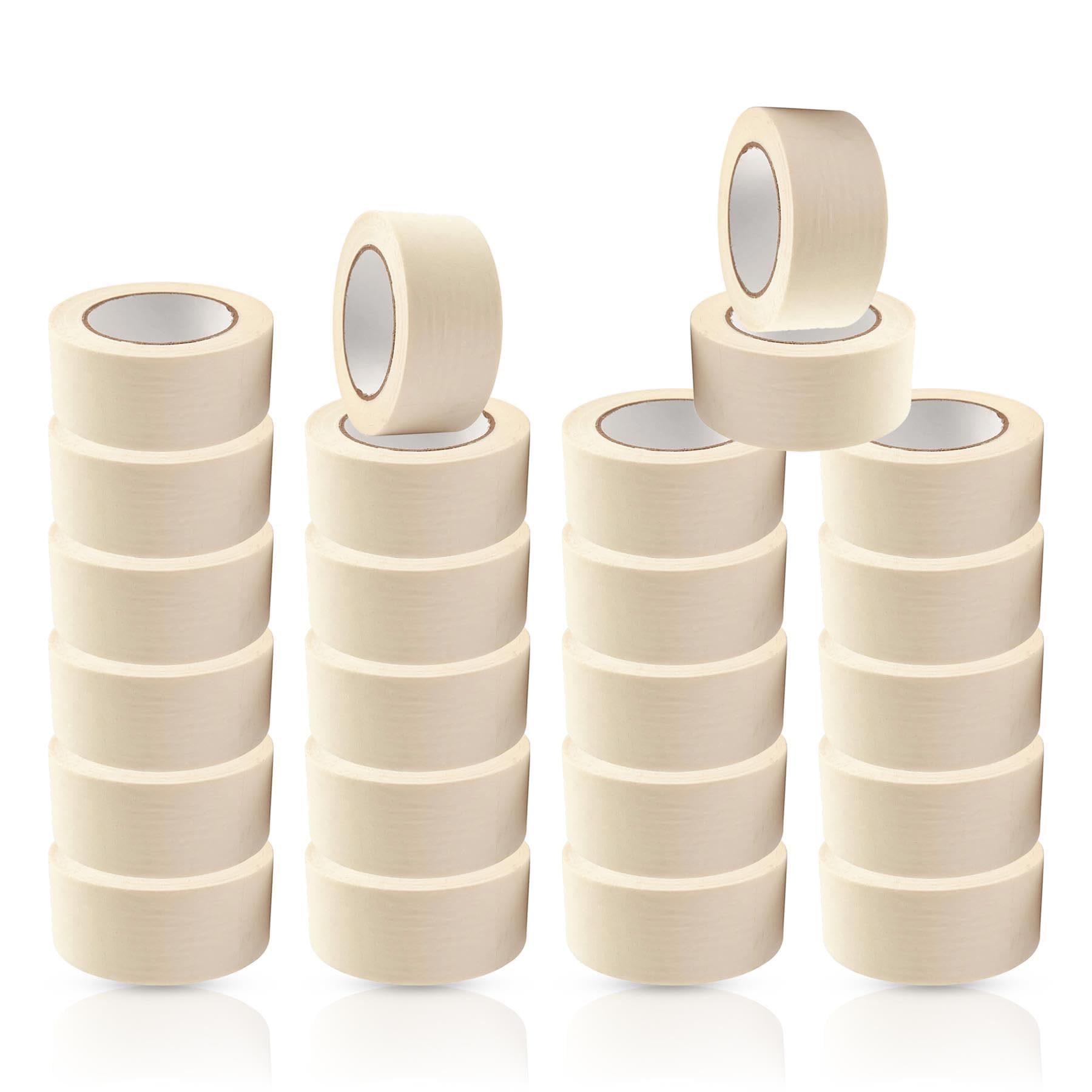 Dapetz ® Taśma maskująca, normalna taśma malarska, 75 mm x 50 m, taśma maskująca do użytku wewnątrz i na zewnątrz, samoprzylepna taśma malarska, taśma maskująca do dekoracji modeli ścian (biała) - 24