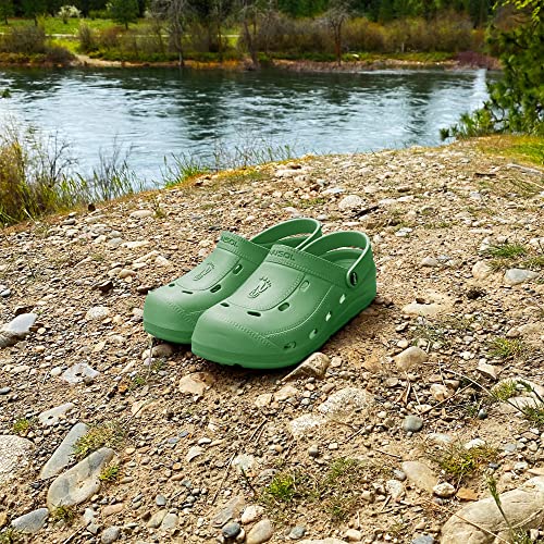 Image of NUUSOL Unisex McCall Clog; Non-Slip Hiking /Plantar Fasciitis Footwear; Soft, Lightweight & Comfortable; Arch Support & Textured Footbed, Sage Green, 6 Women /5 Men