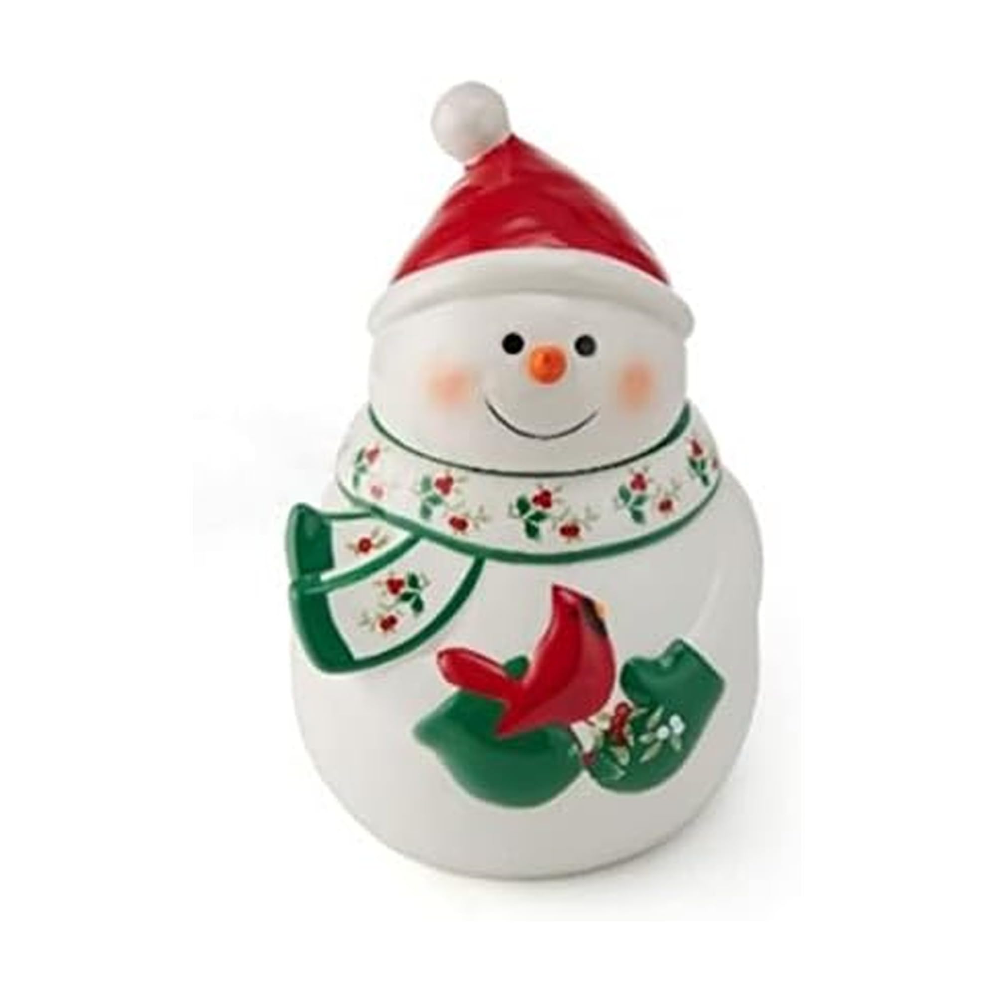 Pfaltzgraff Winterberry Snowman Cookie Jar, 10 Inch